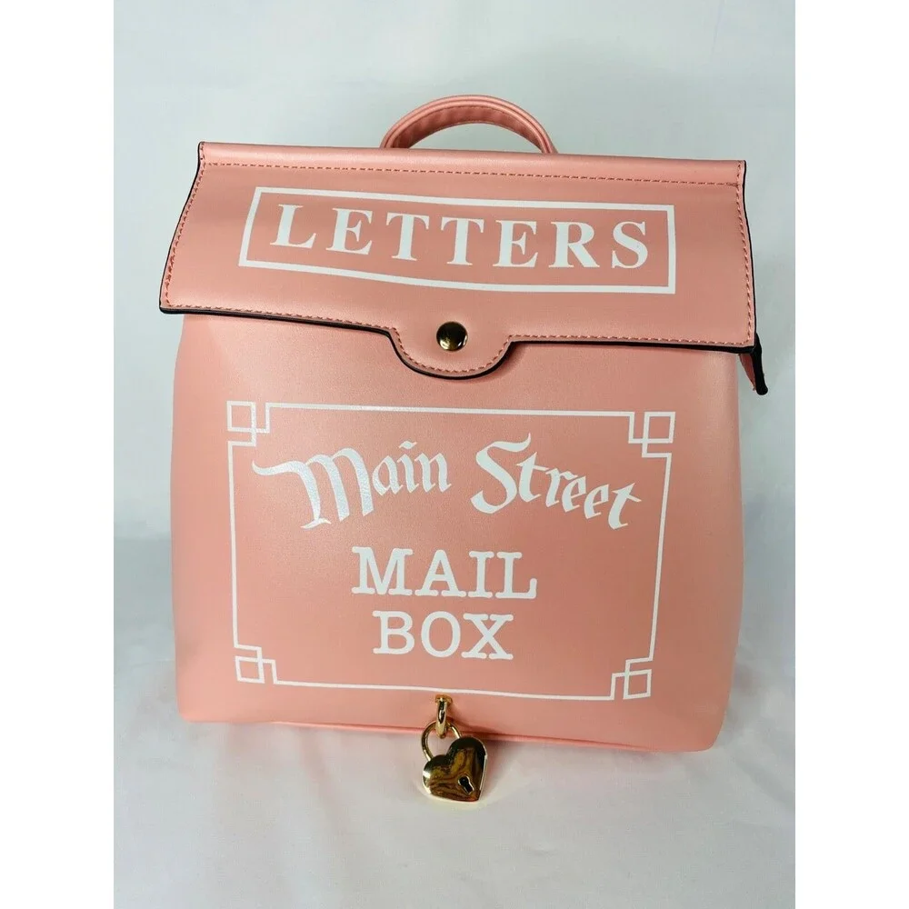 RARE Disney World Land Park Candy Pink Main Street Letter Mailbox Mini Backpack